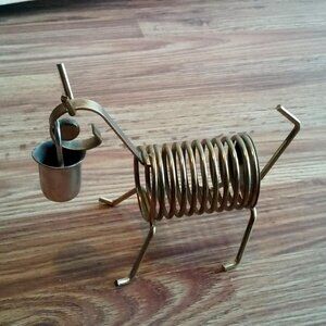 Vintage Animal Metal Card Bill Letter Holder 6" Long x 5" High x 3" Wide